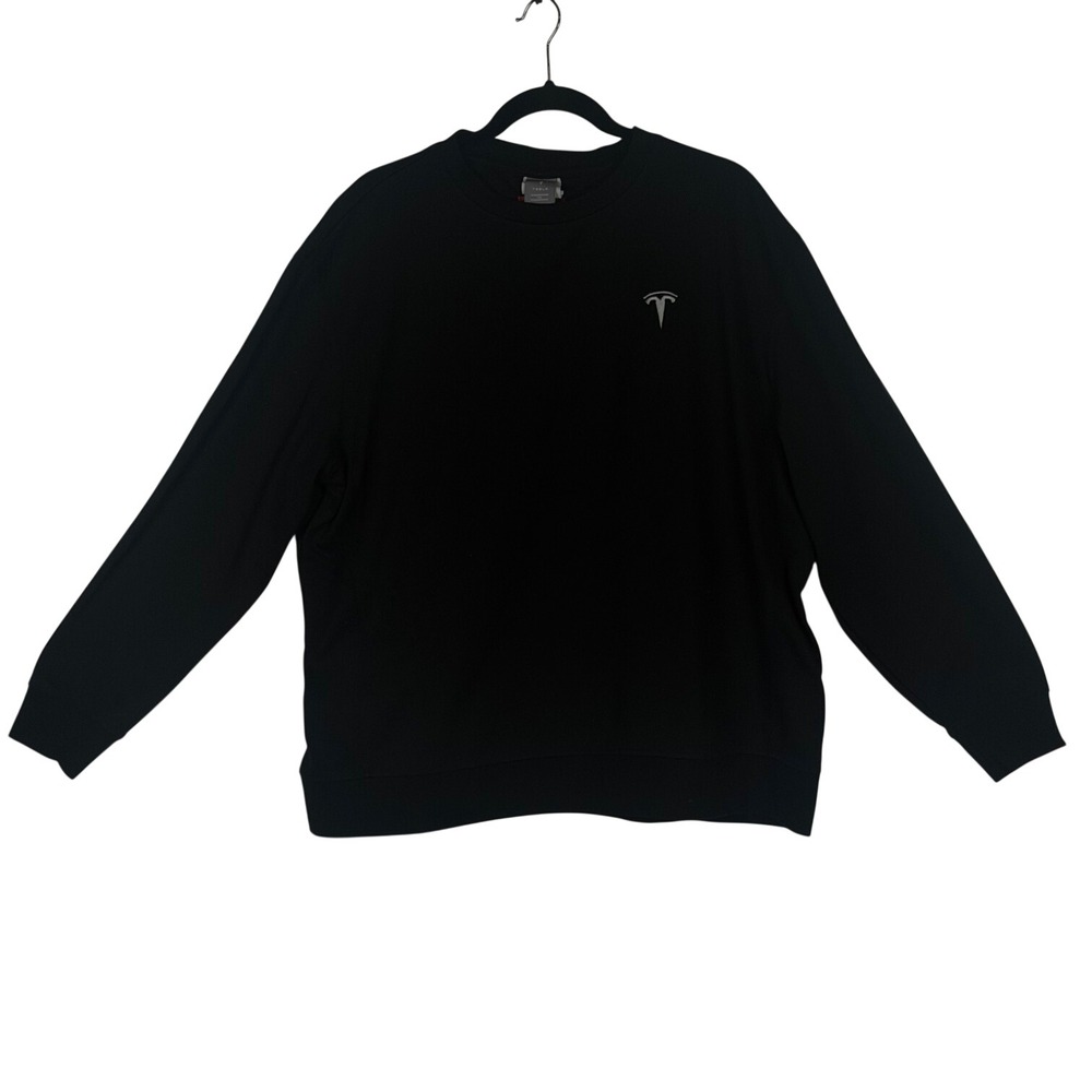 Tesla Motors Crewneck Sweatshirt Black Unisex XL‎ TSL7865BK Logo Pullover